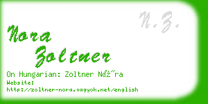 nora zoltner business card